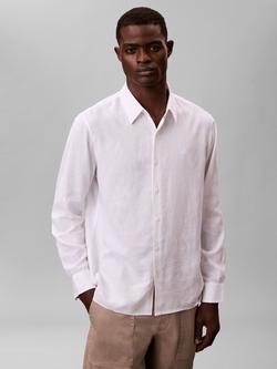 Calvin Klein Cotton Blend Woven Shirt - view 2, White