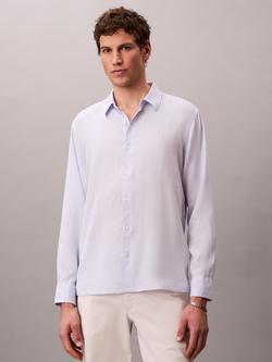 Calvin Klein Woven Linen Blend Regular Fit Shirt, Heavenly Iris