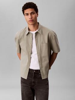Calvin Klein Cotton Regular Fit Woven Shirt, Shadow - view 2, Shadow