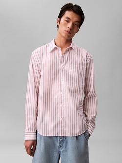 Calvin Klein Cotton Regular Fit Stripe Shirt - view 2, Faded Flower