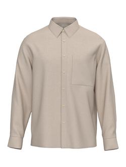 Calvin Klein Woven Linen Blend Regular Fit Shirt, Oatmeal, Oatmeal