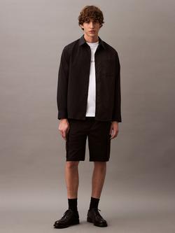 Calvin Klein Cotton Twill Cargo Shorts, Black, Black