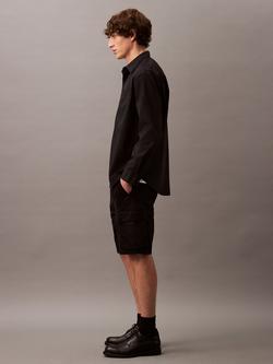 Calvin Klein Cotton Twill Cargo Shorts, Black - view 2, Black