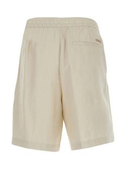 Calvin Klein Cotton Blend Tailored Shorts, Oatmeal - view 2, Oatmeal