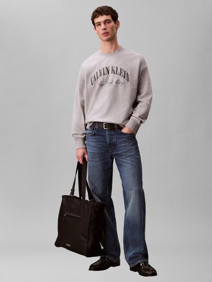 Calvin Klein Cotton Rich Zip-Through Sweatshirt, Heroic Grey Heather, Heroic Grey Heather