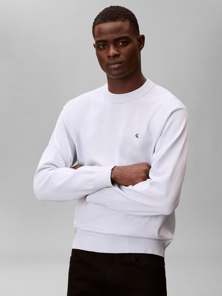 Calvin Klein Relaxed Cotton Jumper, Plein Air - view 2, Plein Air