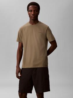 Calvin Klein Crew Neck Cotton T-Shirt, Dusty Olive - view 2, Dusty Olive