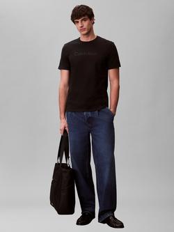 Calvin Klein Crew Neck Cotton T-Shirt, Black, Black