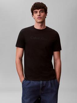 Calvin Klein Crew Neck Cotton T-Shirt, Black - view 2, Black