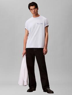 Calvin Klein Embroidered Logo Cotton T-Shirt, Plein Air