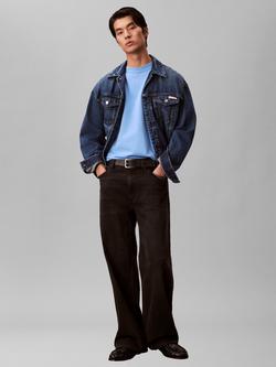 Calvin Klein Monogram Logo Cotton T-Shirt - view 2, Blue Descent