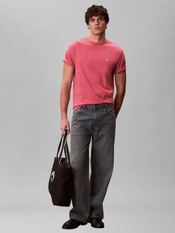 Calvin Klein Monogram Logo Cotton T-Shirt, Brilliant Pink