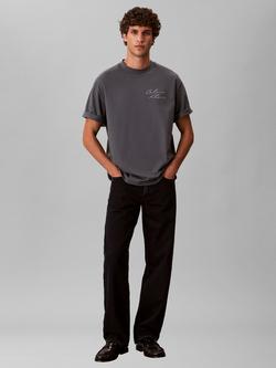 Calvin Klein Cotton Relaxed Script Logo T-shirt, Turbulence, Turbulence