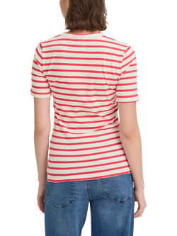 ICHI Mira Crew Neck Stripe T-Shirt - view 2, Teaberry/Cloud
