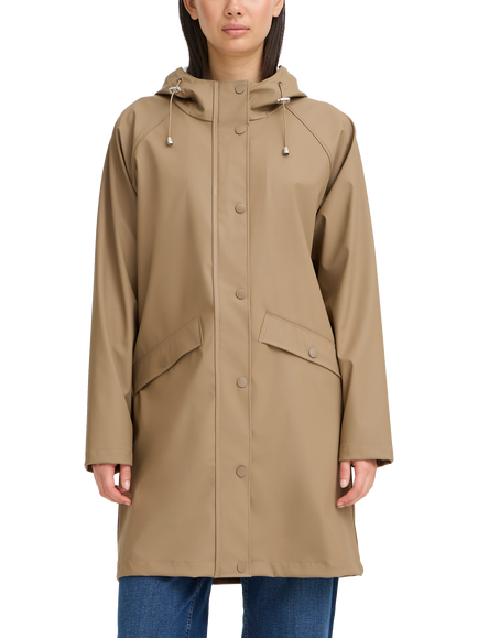 ICHI Tazi Straight Rain Coat, Sepia Tint, Sepia Tint