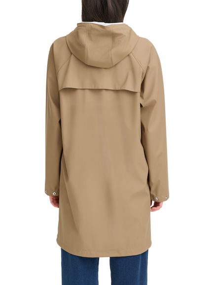 ICHI Tazi Straight Rain Coat, Sepia Tint - view 2, Sepia Tint