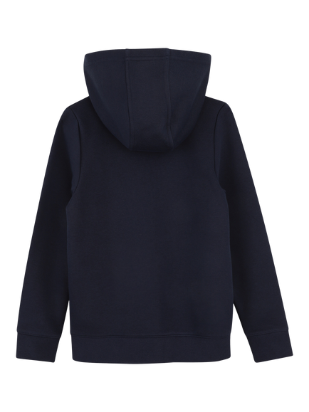 BOSS Kids' Soft Zip-Front Logo Hoodie, Navy - view 2, Navy
