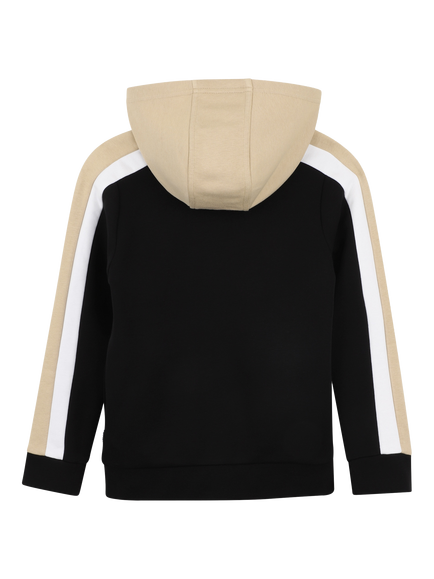 BOSS Kids' Sleeve Stripe Zipped Hoodie, Black - view 2, Black