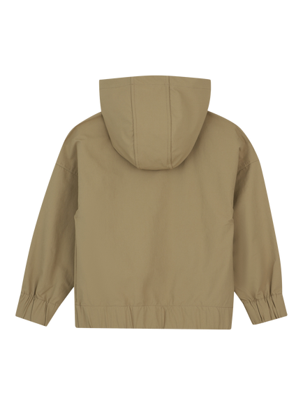 BOSS Kids' Zip Through Hooded Jacket, Dark Stone - view 2, Dark Stone