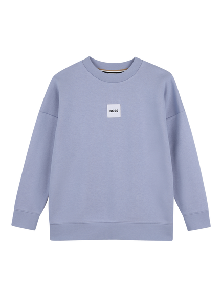 BOSS Kids' Fleece Crew Neck Sweatshirt, Medium Grey
