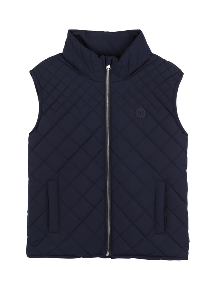 BOSS Kids' Diamond Quilted Gilet, Navy, Navy