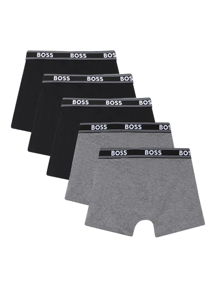 HUGO BOSS Kids' Cotton Bled Trunk Briefs, Pack of 5, Black - view 2, Black