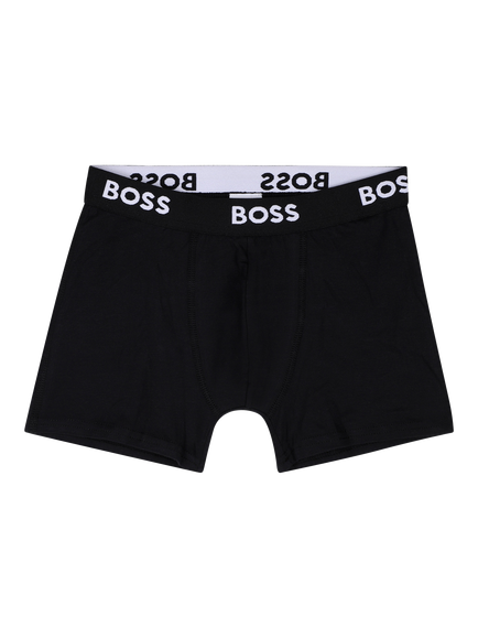BOSS Kids' Cotton Blend Logo Trunks, Pack of 3, Black/Multi - view 2, Black/Multi