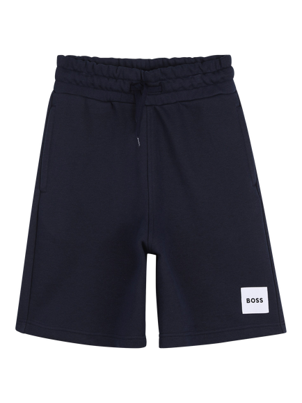 BOSS Kids' Drawstring Bermuda Jogging Shorts, Navy