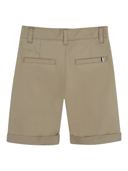 BOSS Kids' Cotton Blend Bermuda Chino Shorts - view 2, Dark Stone