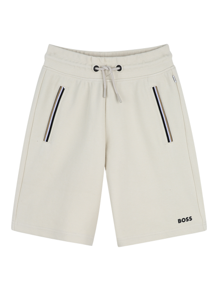 BOSS Kids' Drawstring Bermuda Shorts, Sand, Sand
