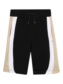 BOSS Kids' Sport Stripes Shorts, Black, Black