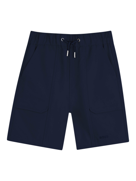 BOSS Kids' Drawstring Bermuda Shorts, Navy, Navy