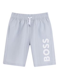 HUGO BOSS Kids' Drawstring Swim Shorts, Pale Blue, Pale Blue