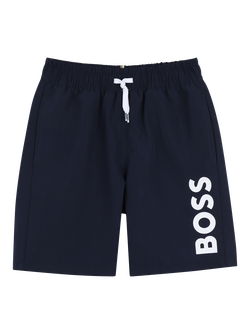 HUGO BOSS Kids' Drawstring Swim Shorts, Navy, Navy