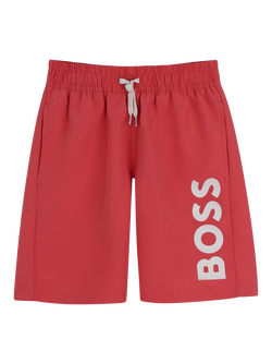 HUGO BOSS Kids' Logo Swim Shorts, Red
