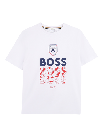 BOSS Kids' World Cup 2026 Short Sleeve T-Shirt, White, White