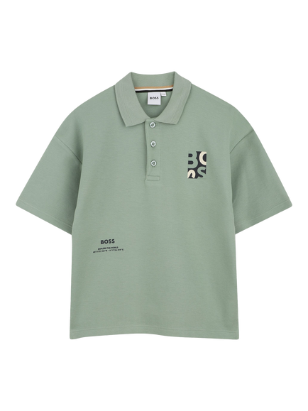 BOSS Kids' Short Sleeve Polo Shirt, Green Bay, Green Bay