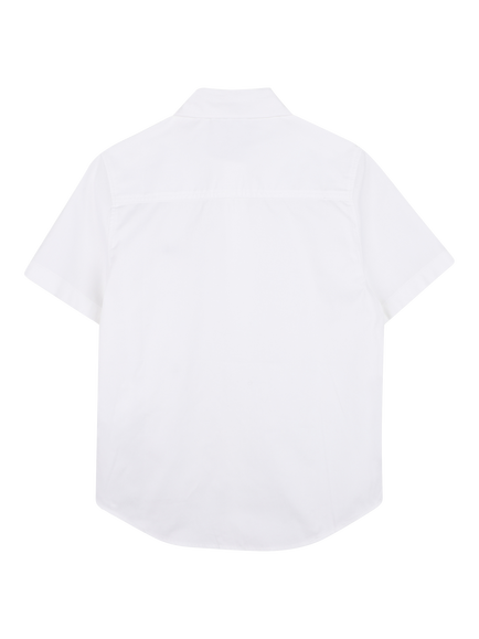 BOSS Kids' Pure Cotton Short Sleeve Shirt, White - view 2, White