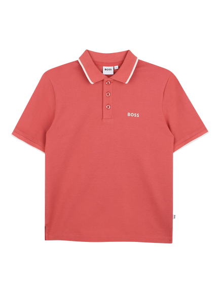 BOSS Kids' Short Sleeve Polo Shirt, Rasberry