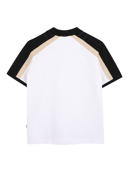 BOSS Kids' Short Sleeve Colour Block Polo Shirt, White - view 2, White