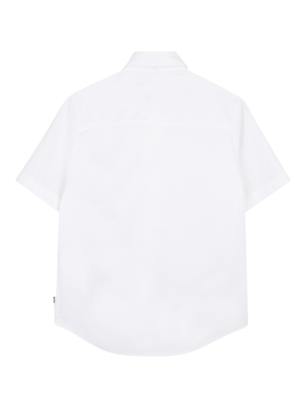 BOSS Kids' Pure Cotton Short Sleeve Shirt, White - view 2, White
