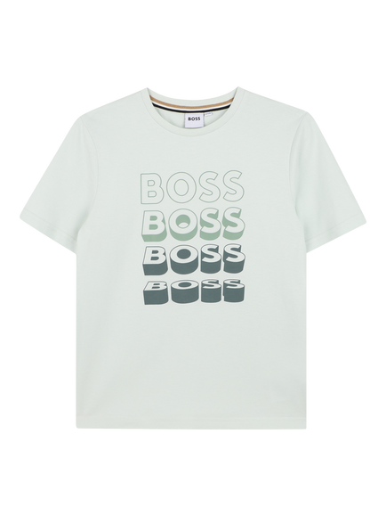 BOSS Kids' Multi Logo T-Shirt, Sprout Green