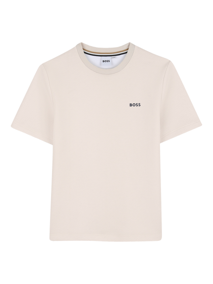 BOSS Kids' Short Sleeve Logo Print T-Shirt, Sand, Sand