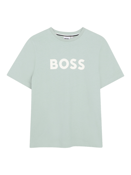 BOSS Kids' Short Sleeve Logo T-Shirt, Sprout Green