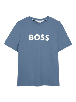 BOSS Kids' Short Sleeve Logo T-Shirt, Lavender Blue