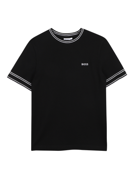 BOSS Kids' Short Sleeve Logo T-Shirt, Black, Black