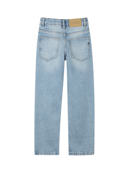 BOSS Kids' Regular Denim Jeans, Light Blue - view 2, Light Blue
