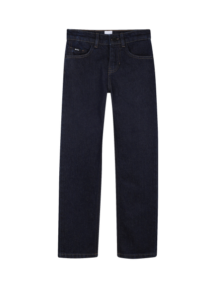 BOSS Kids' Regular Denim Jeans, Dark Blue, Dark Blue
