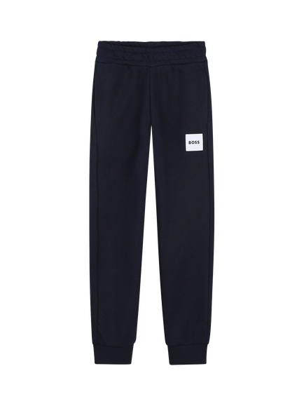BOSS Kids' Cotton Blend Jogging Bottoms, Navy