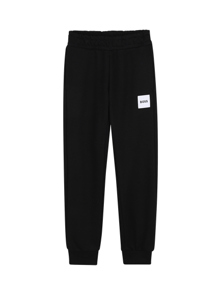 BOSS Kids' Cotton Blend Jogging Bottoms, Black
